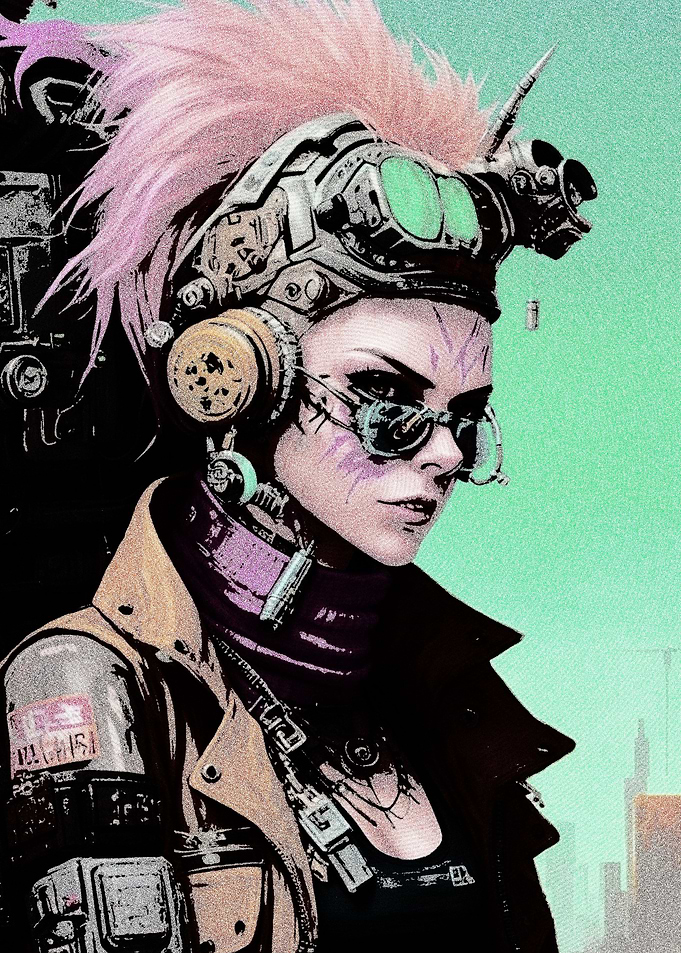 Pop Art Girl Style Punk
