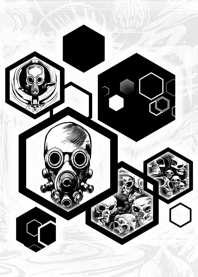 Punk Gasmask Hexagons