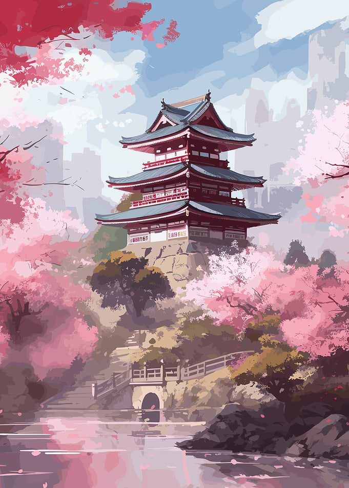 Cherry Blossom Japan Art