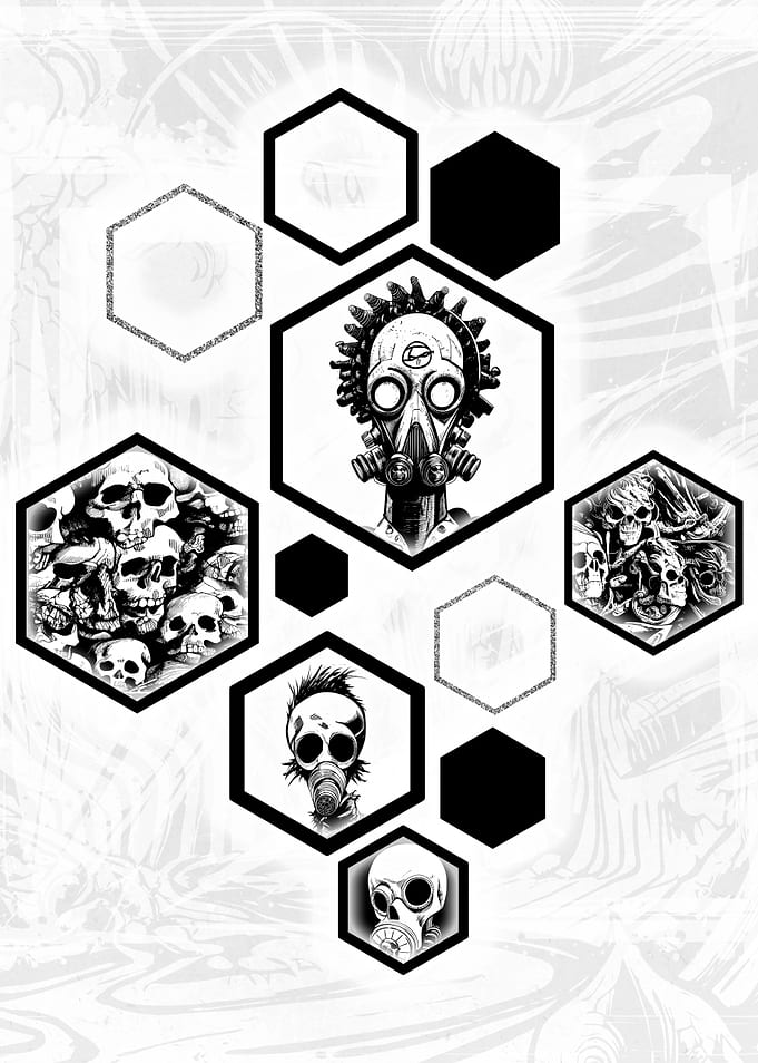 Punk Gasmask Hexagons
