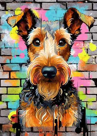 Airedale Terrier Graffiti