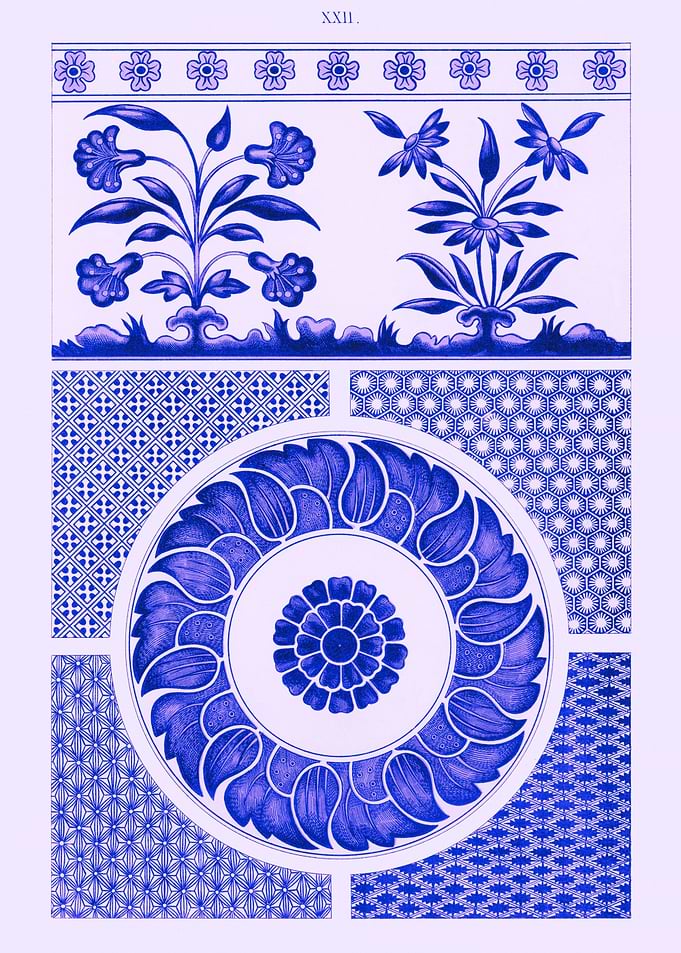 Blue flower pattern