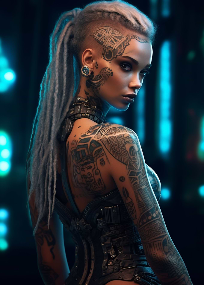 Tattooed Cyberpunk Girl