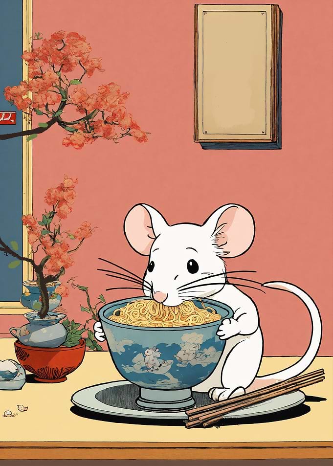 a cute little mouse eating
