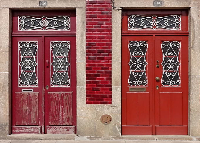 Two red doors