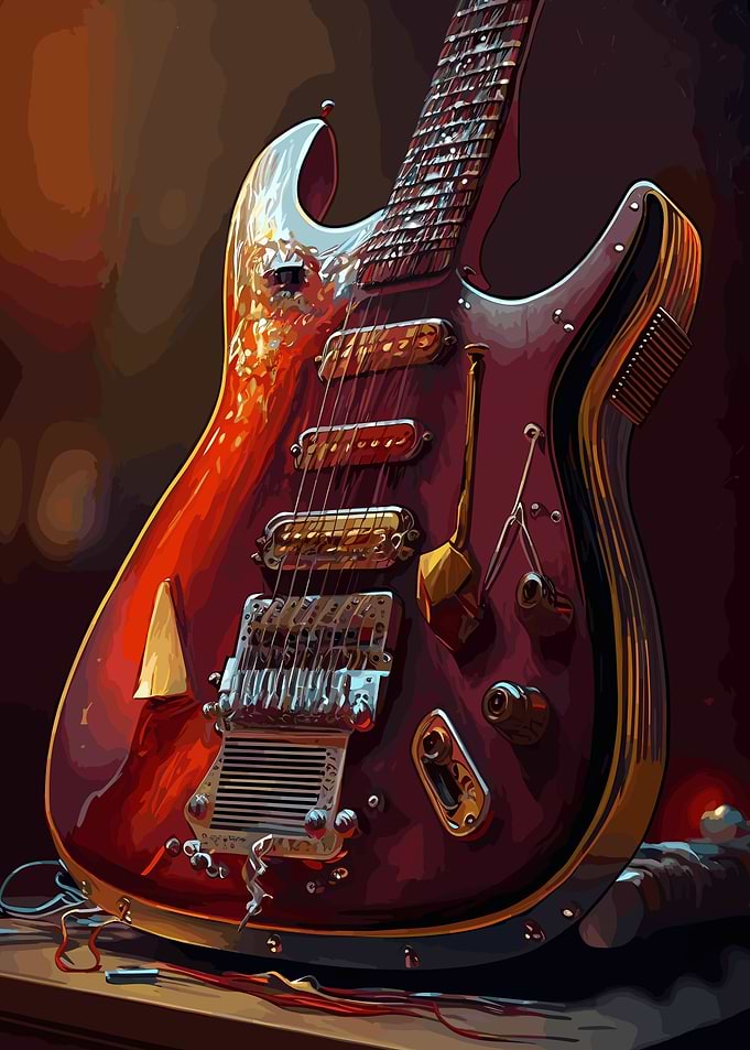 Electric Guitar Oil Paint