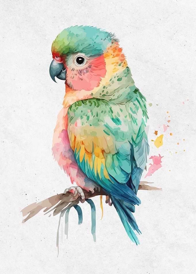 Watercolor Animals Parrot