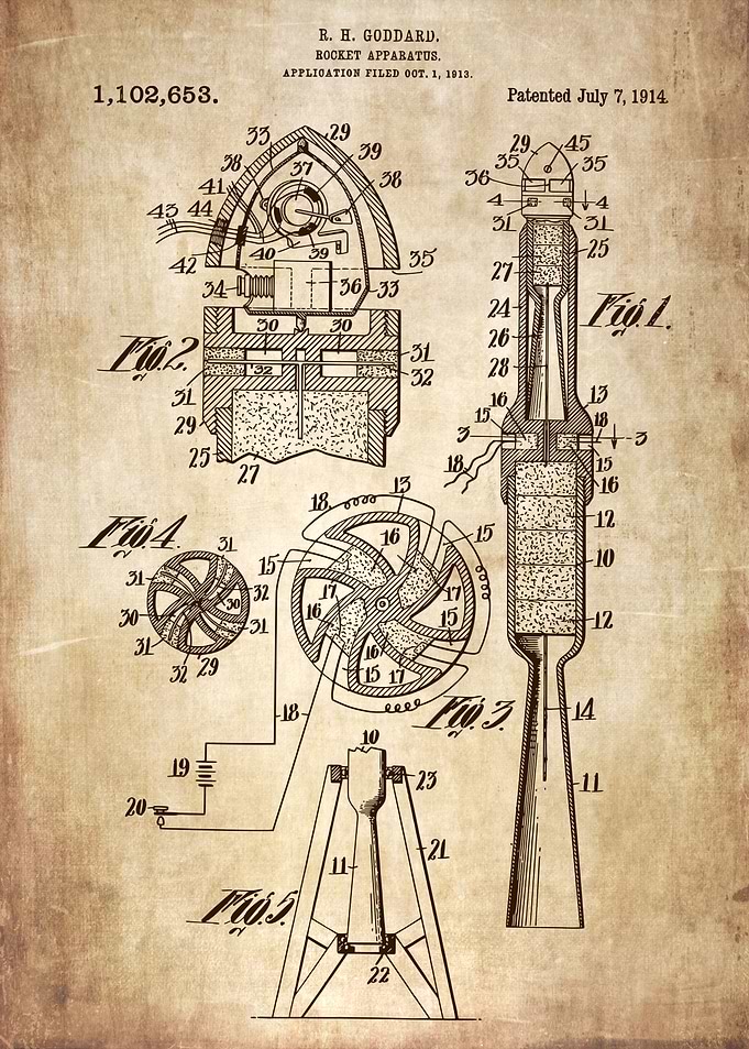 1914 vintage rocket ship