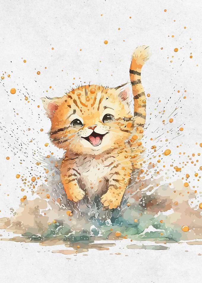 Watercolor Animals Panther