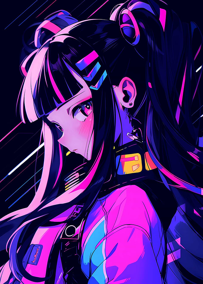 Anime Cyberpunk Cute Girl