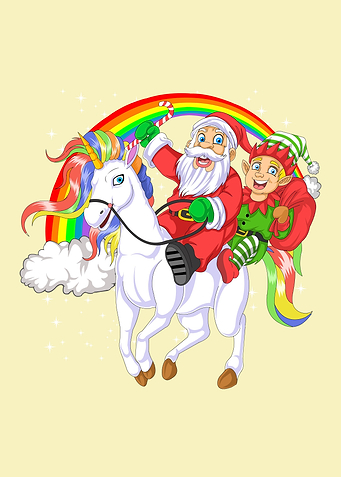 elf and santa christmas