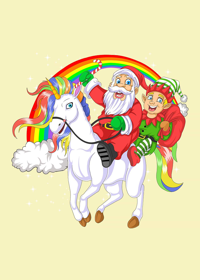 elf and santa christmas