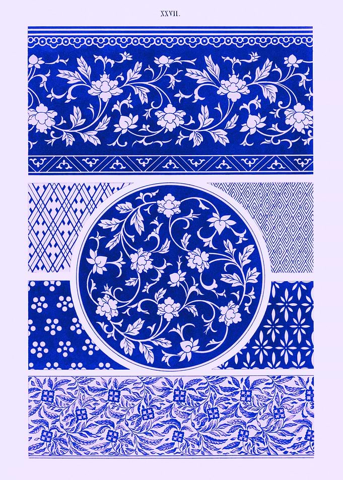 Blue flower pattern