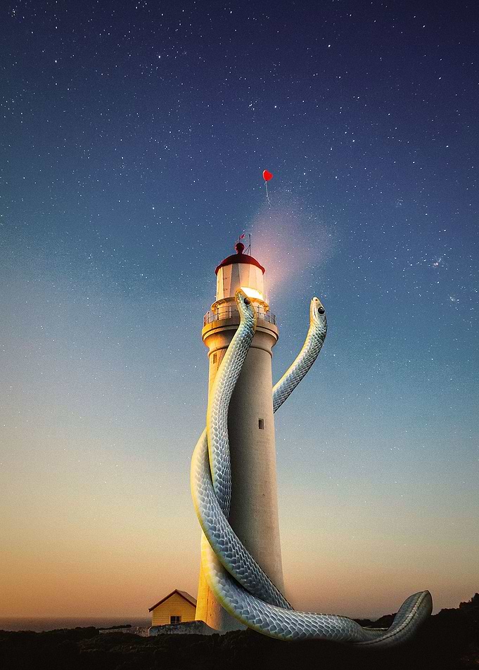Lighthouse and balloon