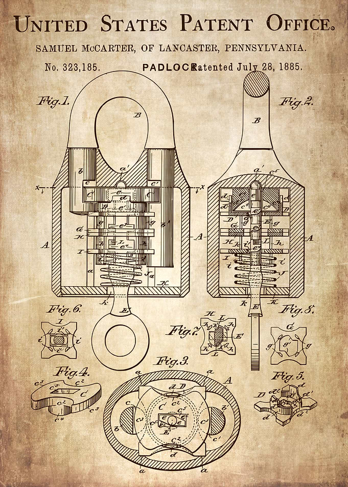 Antique padlock design
