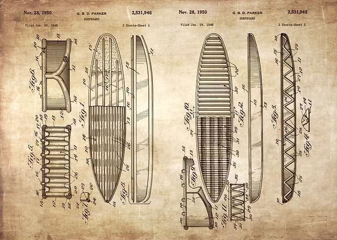 1950 vintage surfboard