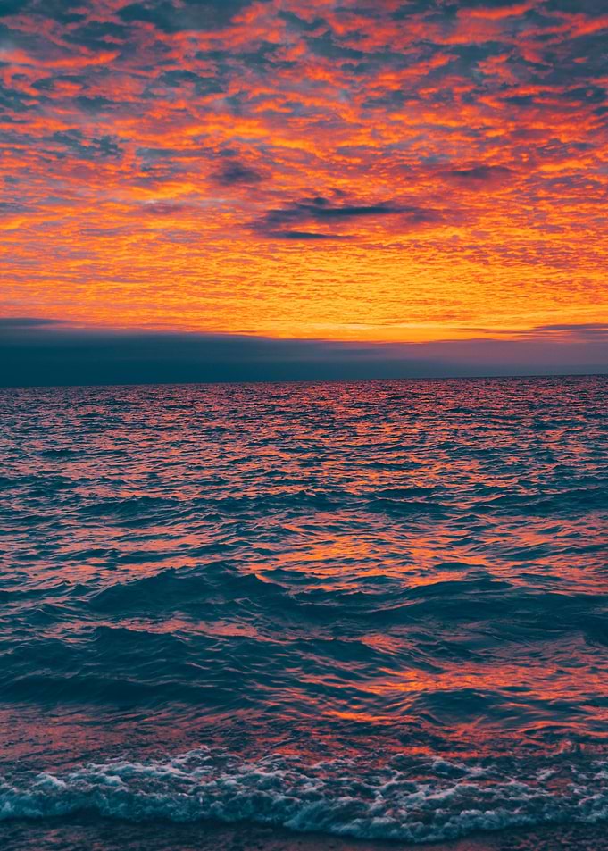 Sunset Waves in Motion