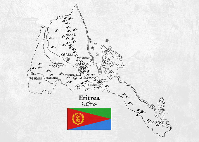 Handdrawn Eritrea Map