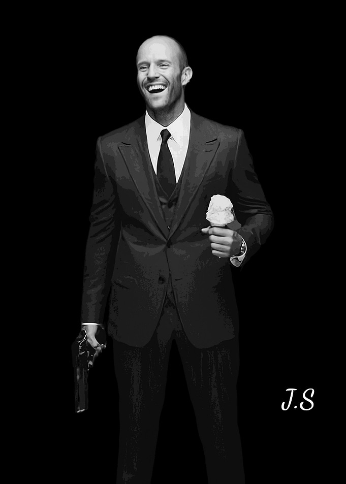 Jason Statham Black White