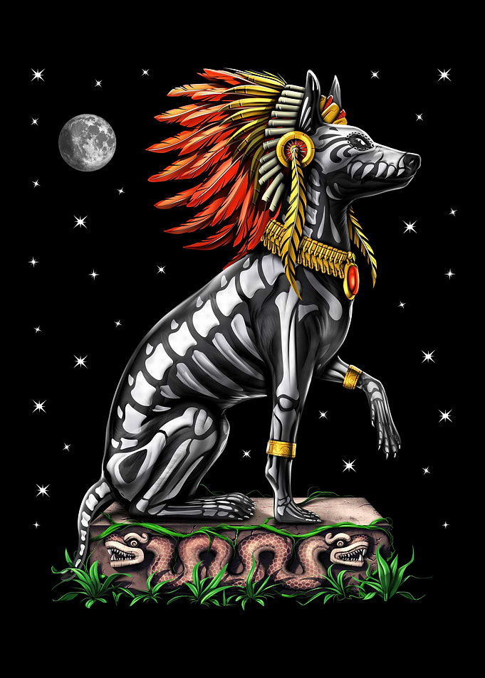 Aztec Xolo Dog Warrior