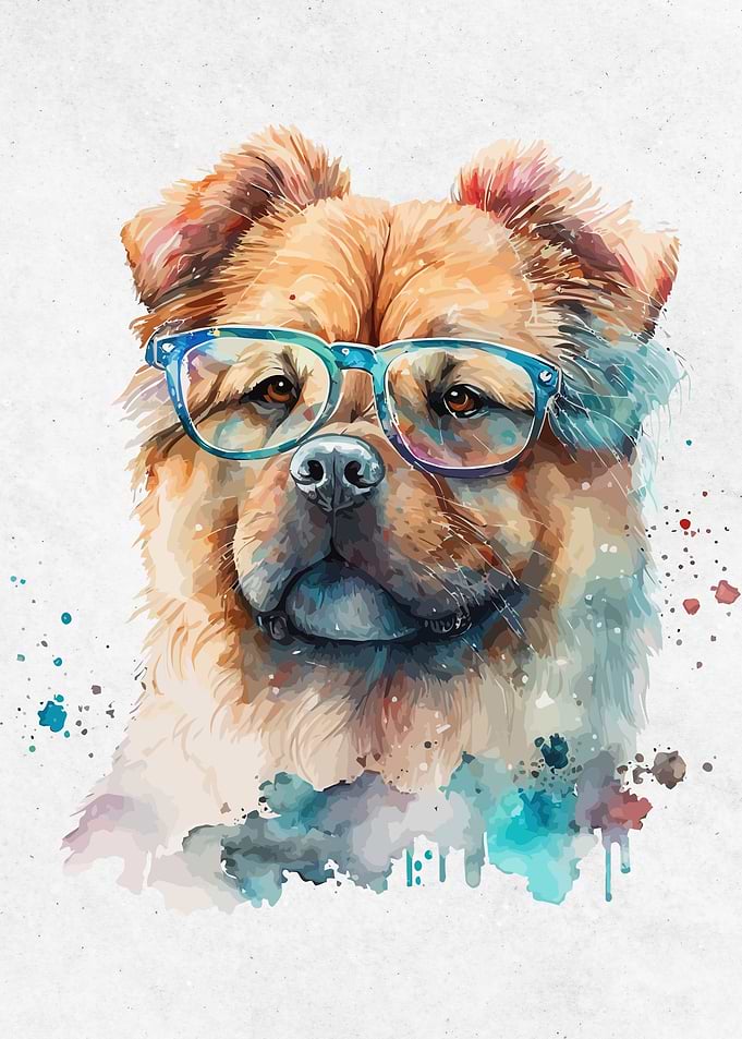 Watercolor Animal Dog Cat
