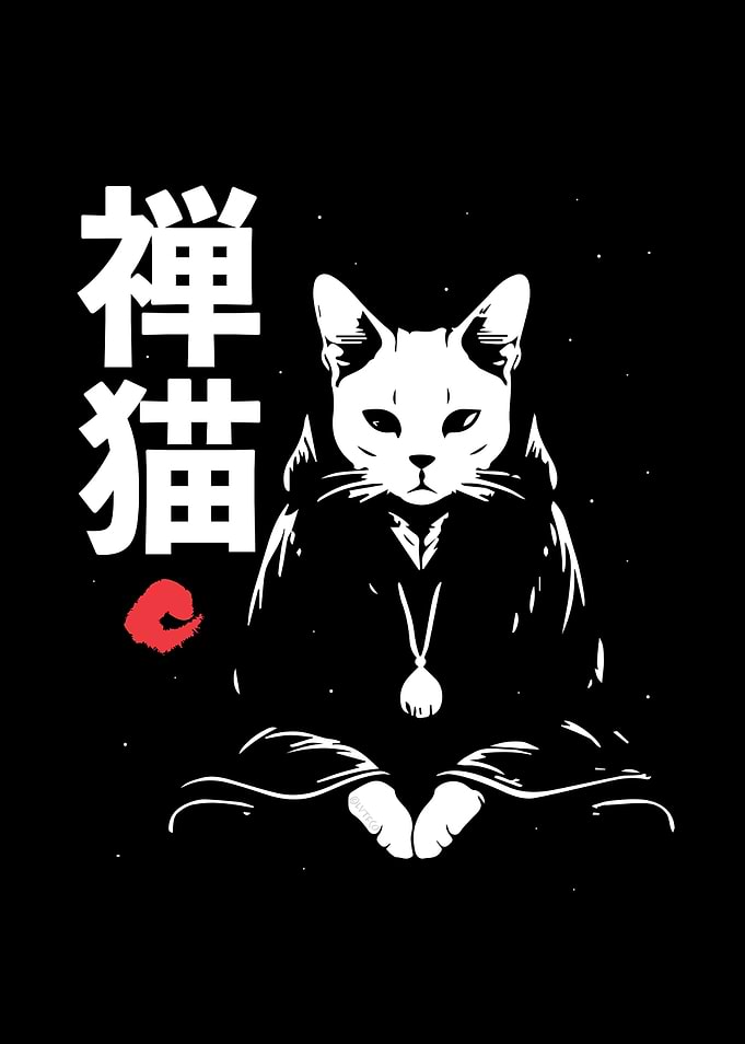 Zen Japanese Cat Anime
