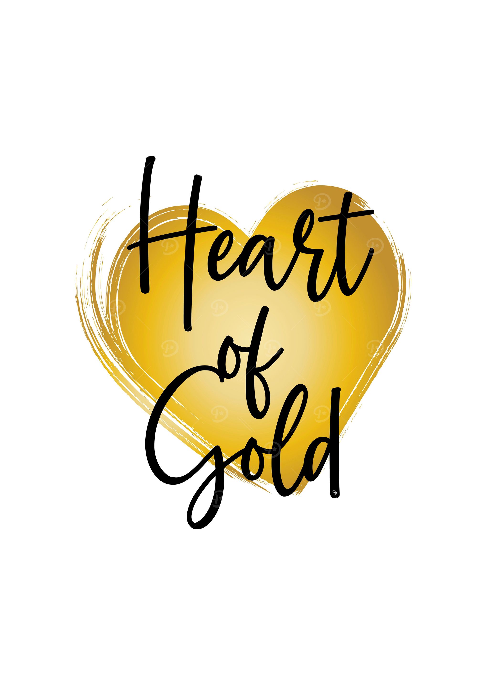 Heart of gold typography