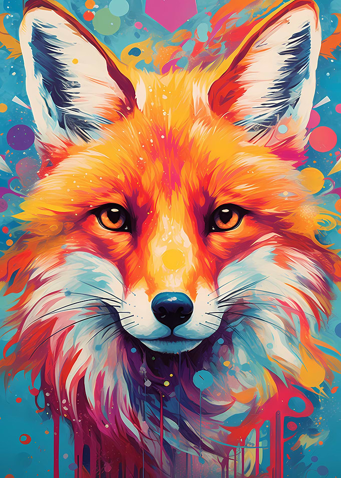 Red Fox Potrait Abstract