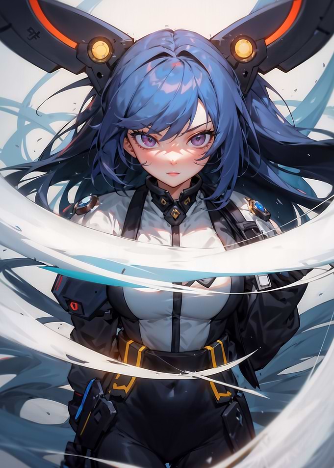 Anime girl with blue hair
