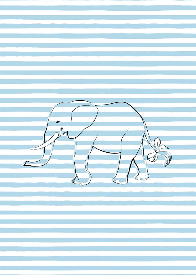 Blue striped elephant