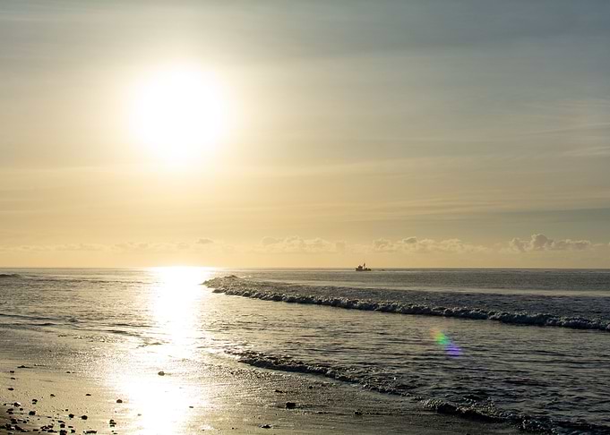 Sunrise sea and beach