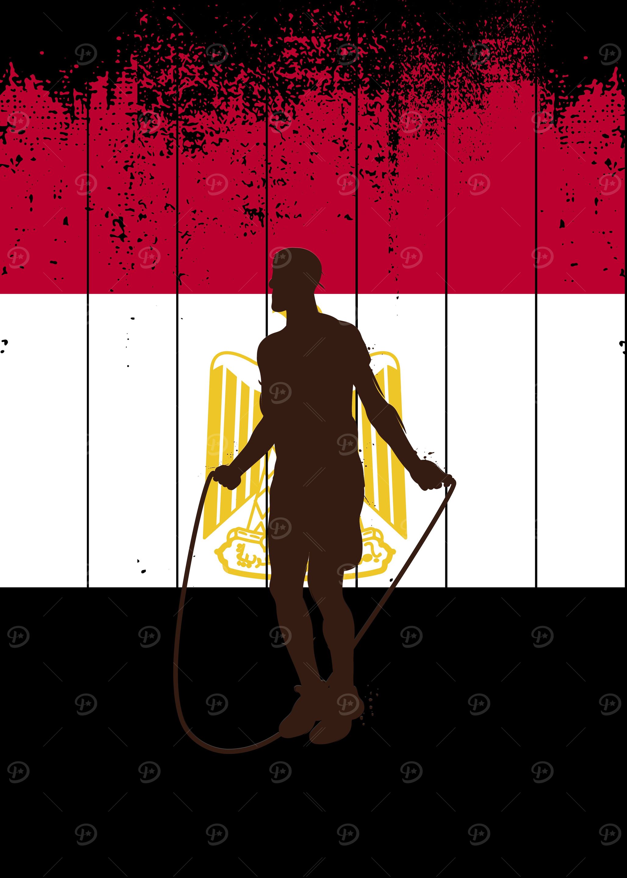 Egypt young athlete jumpin