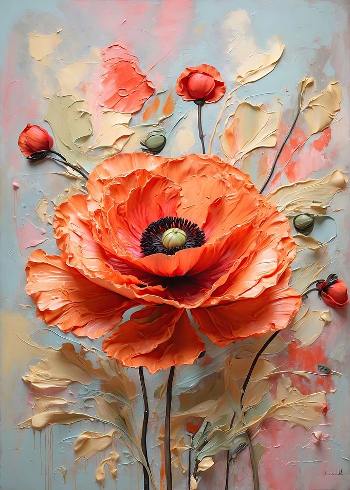 Poppy Oil Painting