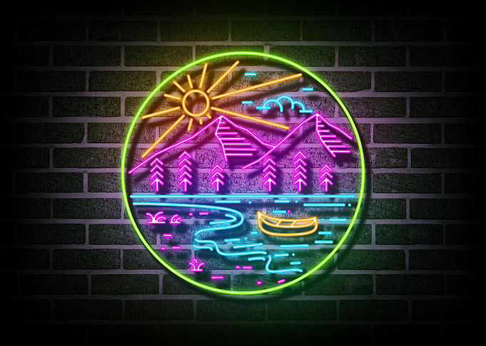Vacation Monoline neon