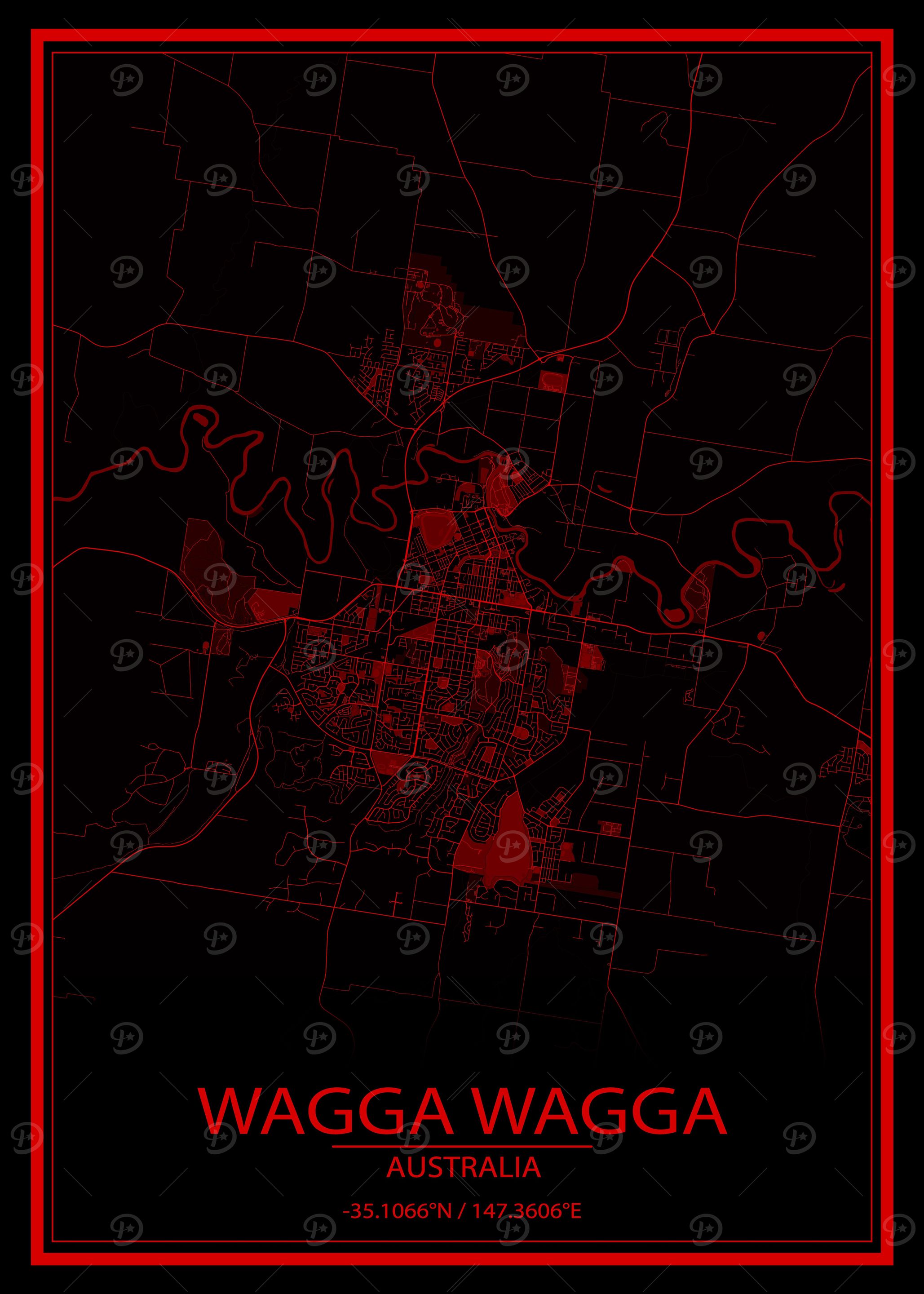 Wagga Wagga Red City Map