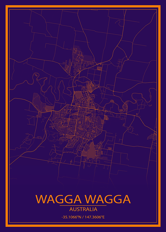 Wagga Wagga AUS Purple Map
