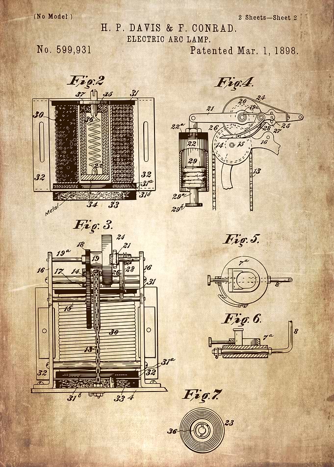 1898 electric arc lamp pat