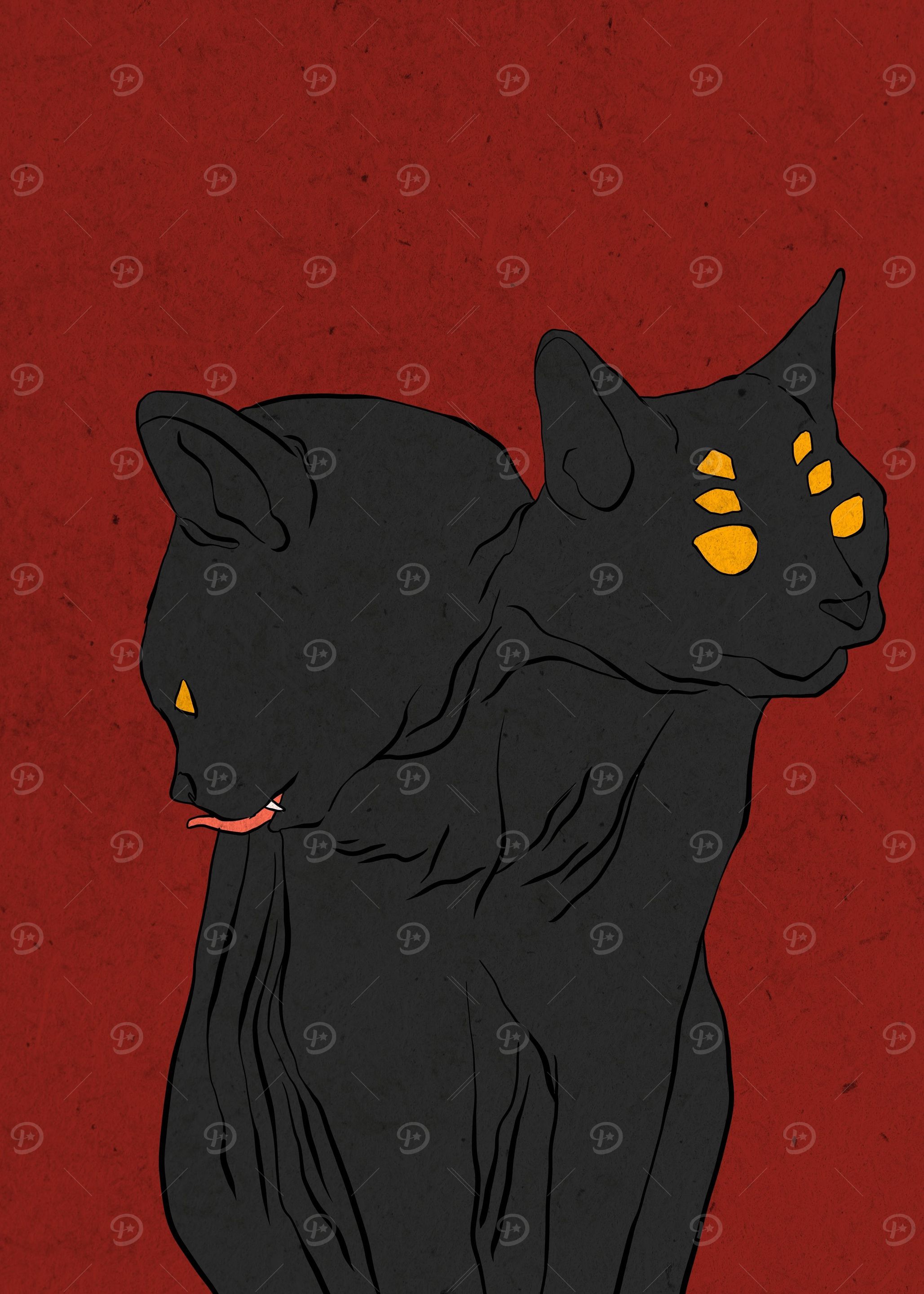 two heads cat