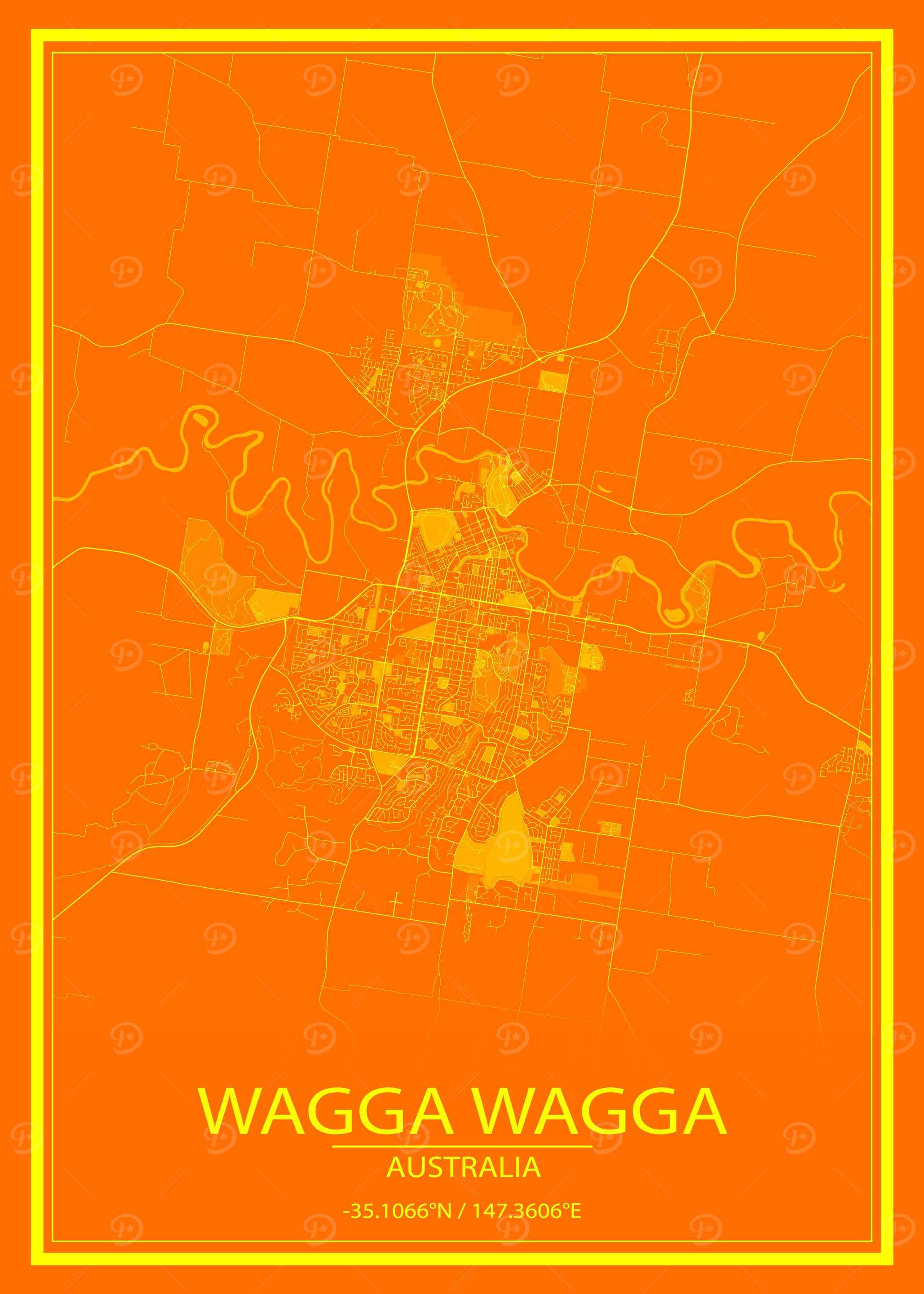 Wagga Wagga AUS Orange Map