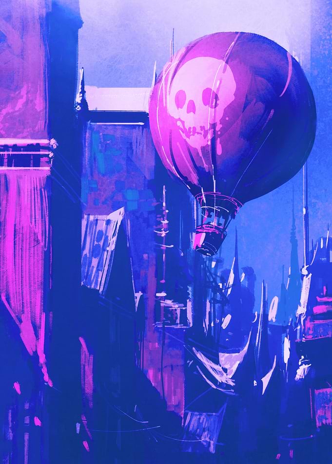 Hot Air Balloon Floating