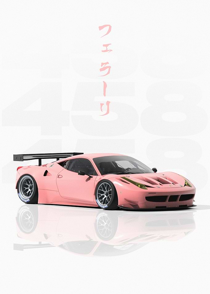 Pink JDM Ferrari 458 GT2