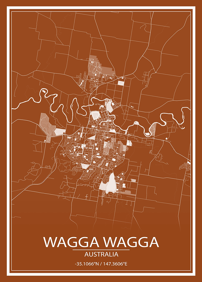 Wagga Wagga AUS Brown Map