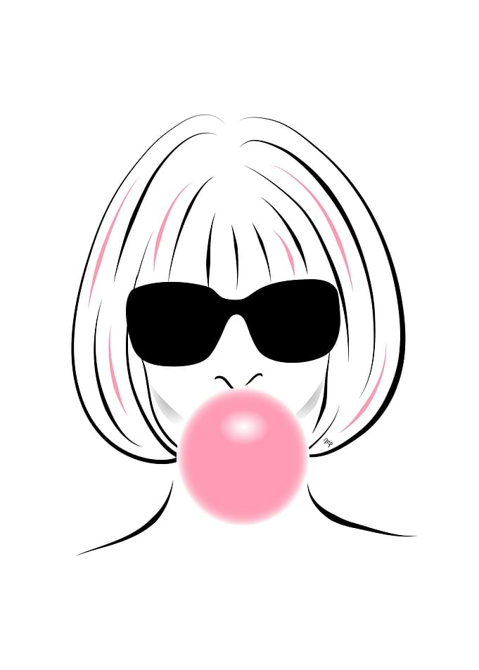 Pink Anna Wintour Portrait