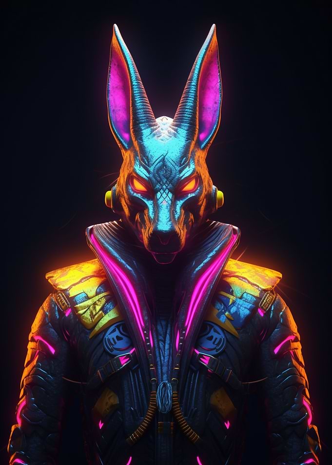 Neon Cyberpunk Anubis
