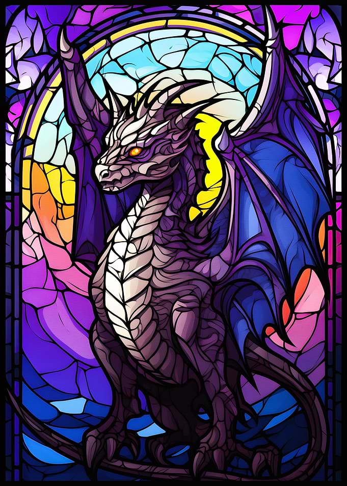 Dragon Vibant Stained Glas