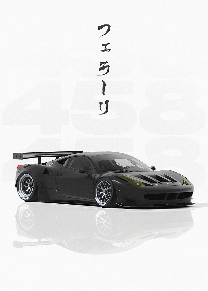 Black JDM Ferrari 458 GT2