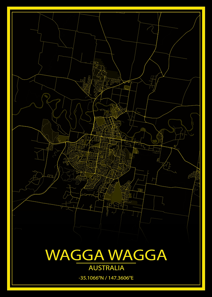 Wagga Wagga AUS Yellow Map