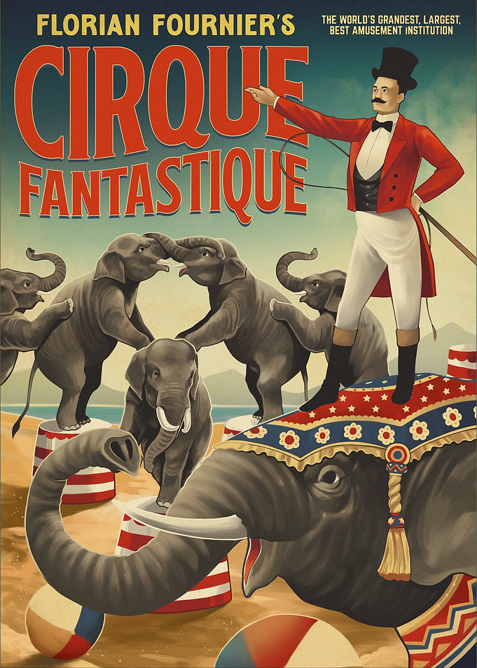 Vintage Circus Elephants