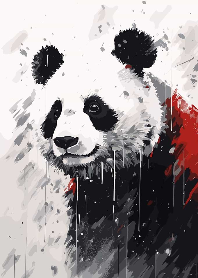 Panda Japanese Painting
