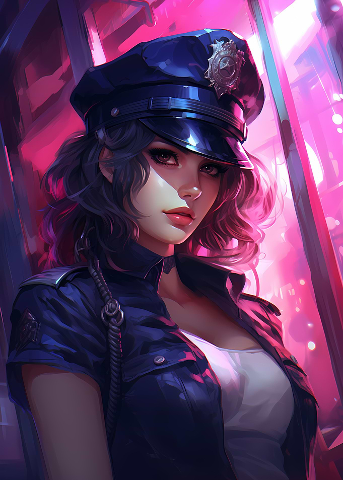 Anime Waifu Police Girl